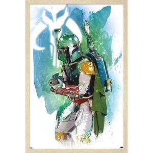 image:imageTrends International Star Wars Saga  Boba Fett  Water Color Wall Poster 34L x 224W Premium Unframed VersionBlonde Framed Version