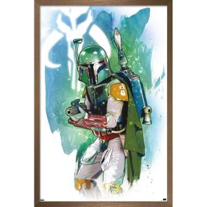 image:imageTrends International Star Wars Saga  Boba Fett  Water Color Wall Poster 34L x 224W Premium Unframed VersionBronze Framed Version