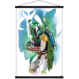 image:imageTrends International Star Wars Saga  Boba Fett  Water Color Wall Poster 34L x 224W Premium Unframed VersionPremium Print and Black Hanger Bundle