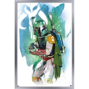 image:imageTrends International Star Wars Saga  Boba Fett  Water Color Wall Poster 34L x 224W Premium Unframed VersionSilver Framed Version
