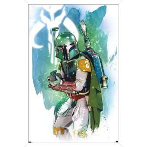 image:imageTrends International Star Wars Saga  Boba Fett  Water Color Wall Poster 34L x 224W Premium Unframed VersionWhite Framed Version