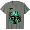 image:imageStar Wars Classic Hawaiian Print Boba Fett Helmet TShirt C2 TShirtOlive Heather
