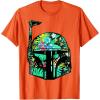 image:imageStar Wars Classic Hawaiian Print Boba Fett Helmet TShirt C2 TShirtOrange