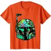 image:imageStar Wars Classic Hawaiian Print Boba Fett Helmet TShirt C2 TShirtOrange