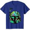 image:imageStar Wars Classic Hawaiian Print Boba Fett Helmet TShirt C2 TShirtRoyal Blue