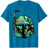 image:imageStar Wars Classic Hawaiian Print Boba Fett Helmet TShirt C2 TShirtSapphire Blue
