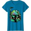image:imageStar Wars Classic Hawaiian Print Boba Fett Helmet TShirt C2 TShirtSapphire Blue