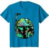 image:imageStar Wars Classic Hawaiian Print Boba Fett Helmet TShirt C2 TShirtSapphire Blue