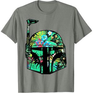 image:imageStar Wars Classic Hawaiian Print Boba Fett Helmet TShirt C2 TShirtOlive Heather