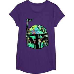 image:imageStar Wars Classic Hawaiian Print Boba Fett Helmet TShirt C2 TShirtPurple
