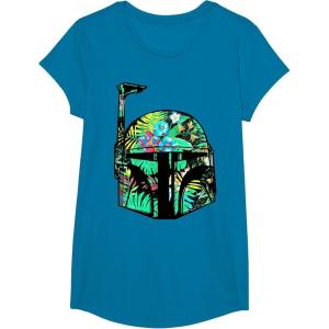 image:imageStar Wars Classic Hawaiian Print Boba Fett Helmet TShirt C2 TShirtSapphire Blue