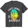 image:imageStar Wars Chewie Party Animal 21st Birthday Color Portrait TShirtDark Heather Grey