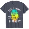 image:imageStar Wars Chewie Party Animal 21st Birthday Color Portrait TShirtHeather Blue
