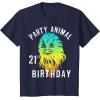 image:imageStar Wars Chewie Party Animal 21st Birthday Color Portrait TShirtNavy Blue