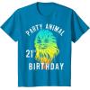 image:imageStar Wars Chewie Party Animal 21st Birthday Color Portrait TShirtSapphire Blue