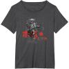 image:imageStar Wars Classic Boba Fett Samurai Kanji Retro Poster TShirtDark Heather Grey