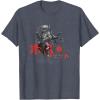 image:imageStar Wars Classic Boba Fett Samurai Kanji Retro Poster TShirtHeather Blue