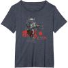 image:imageStar Wars Classic Boba Fett Samurai Kanji Retro Poster TShirtHeather Blue