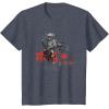 image:imageStar Wars Classic Boba Fett Samurai Kanji Retro Poster TShirtHeather Blue