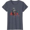 image:imageStar Wars Classic Boba Fett Samurai Kanji Retro Poster TShirtHeather Blue