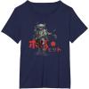 image:imageStar Wars Classic Boba Fett Samurai Kanji Retro Poster TShirtNavy Blue