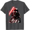image:imageStar Wars Classic Darth Vader Red Lightsaber Retro Portrait TShirtDark Heather Grey