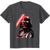 image:imageStar Wars Classic Darth Vader Red Lightsaber Retro Portrait TShirtDark Heather Grey