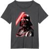 image:imageStar Wars Classic Darth Vader Red Lightsaber Retro Portrait TShirtDark Heather Grey