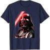 image:imageStar Wars Classic Darth Vader Red Lightsaber Retro Portrait TShirtNavy Blue