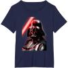 image:imageStar Wars Classic Darth Vader Red Lightsaber Retro Portrait TShirtNavy Blue