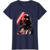 image:imageStar Wars Classic Darth Vader Red Lightsaber Retro Portrait TShirtNavy Blue