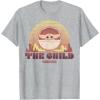 image:imageStar Wars The Mandalorian The Child Retro Line Portrait TShirtHeather Grey