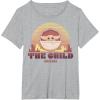 image:imageStar Wars The Mandalorian The Child Retro Line Portrait TShirtHeather Grey
