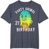 image:imageStar Wars Chewie Party Animal 21st Birthday Color Portrait TShirtHeather Blue