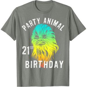 image:imageStar Wars Chewie Party Animal 21st Birthday Color Portrait TShirtOlive Heather
