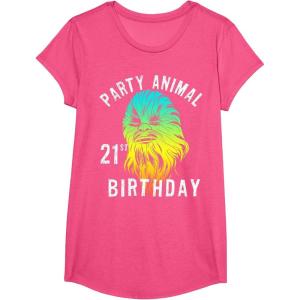 image:imageStar Wars Chewie Party Animal 21st Birthday Color Portrait TShirtPink Heather