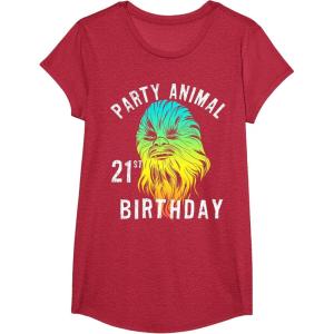 image:imageStar Wars Chewie Party Animal 21st Birthday Color Portrait TShirtRed Heather