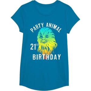 image:imageStar Wars Chewie Party Animal 21st Birthday Color Portrait TShirtSapphire Blue