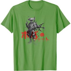 image:imageStar Wars Classic Boba Fett Samurai Kanji Retro Poster TShirtGrass Green