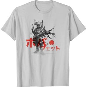 image:imageStar Wars Classic Boba Fett Samurai Kanji Retro Poster TShirtSilver Grey