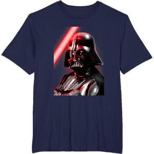 image:imageStar Wars Classic Darth Vader Red Lightsaber Retro Portrait TShirtNavy Blue