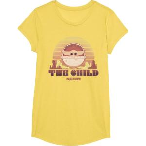 image:imageStar Wars The Mandalorian The Child Retro Line Portrait TShirtLemon Yellow