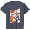 image:imageStar Wars The Force Awakens Distressed BB8 Rebel Droid TShirtHeather Blue