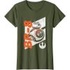 image:imageStar Wars The Force Awakens Distressed BB8 Rebel Droid TShirtOlive Green