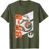 image:imageStar Wars The Force Awakens Distressed BB8 Rebel Droid TShirtOlive Green