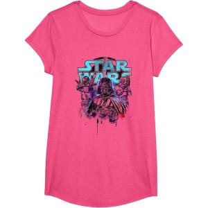 image:imageStar Wars Rainbow Paint Drip Distressed Dark Side TShirtPink Heather