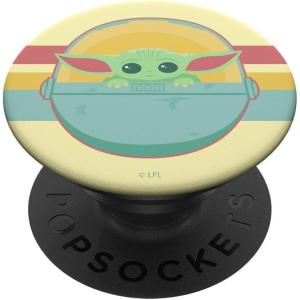 image:imageStar Wars The Mandalorian The Child Retro Rainbow Portrait PopSockets Adhesive PopGripAdhesive PopGrip