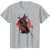 image:imageStar Wars The Mandalorian Battle Ready Bounty Hunter TShirtHeather Grey