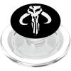 image:imageStar Wars Mandalorian Logo Black And White PopSockets Adhesive PopGripMagnetic PopGrip