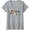 image:imageWomens Star Wars Vintage Scene BuildUp Fill Logo VNeck TShirtHeather Grey